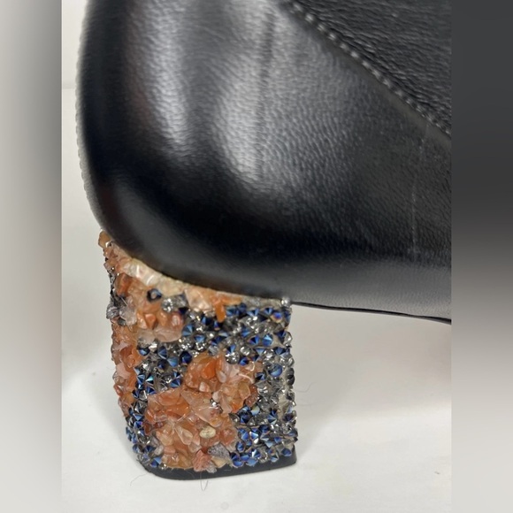 Sophia Webster Stella Black Leather Embellished Ankle Boots Womens Size 39.5/8 - Picture 11 of 16